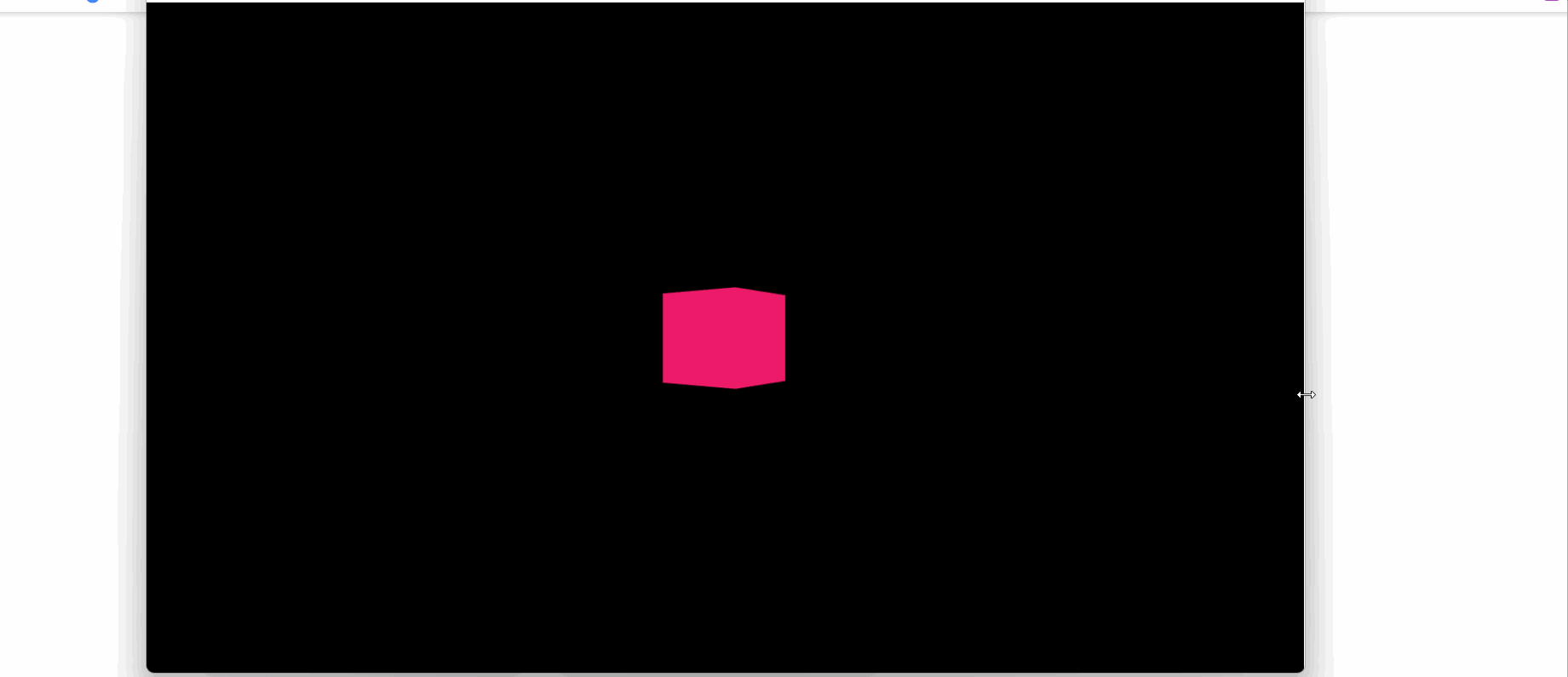 화면 크기에 맞춰 3D 렌더링 사이즈도 변경되는 모습