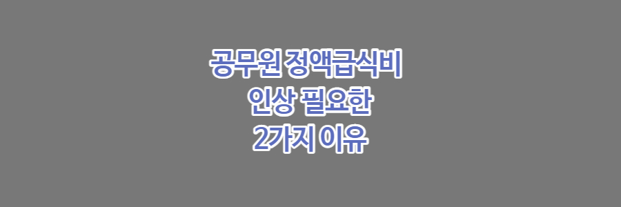 공무원 정액급식비 인상필요성 썸네일