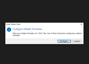  VSCode) json 정렬 (formatter선택)