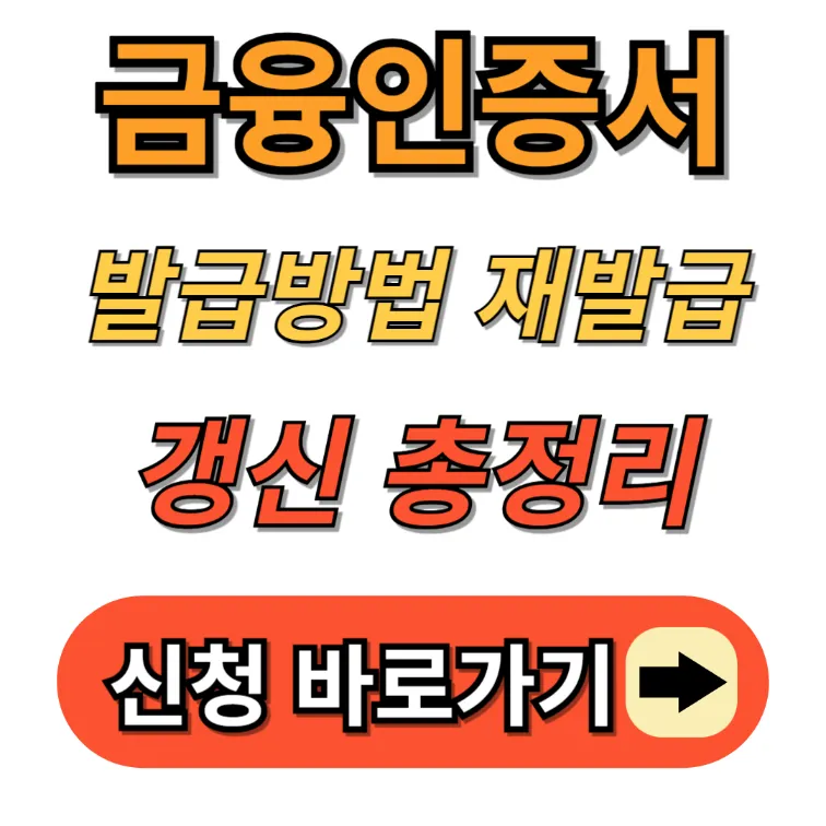 금융인증서 발급방법 재발급 총정리