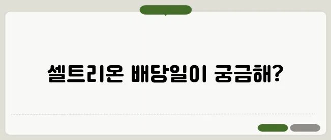 셀트리온 배당금 지급일