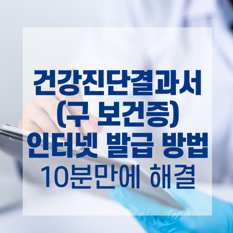  건강진단결과서(보건증) 인터넷 발급, 발급대상, 유효기간, 발급비용