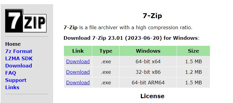 7z 압축풀기 방법과 7z 설치방법