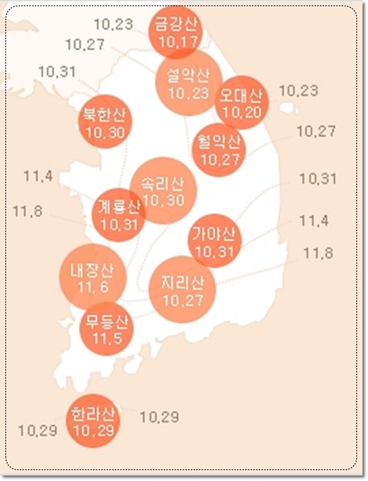 내장산 단풍시기 - 10월 26일부터