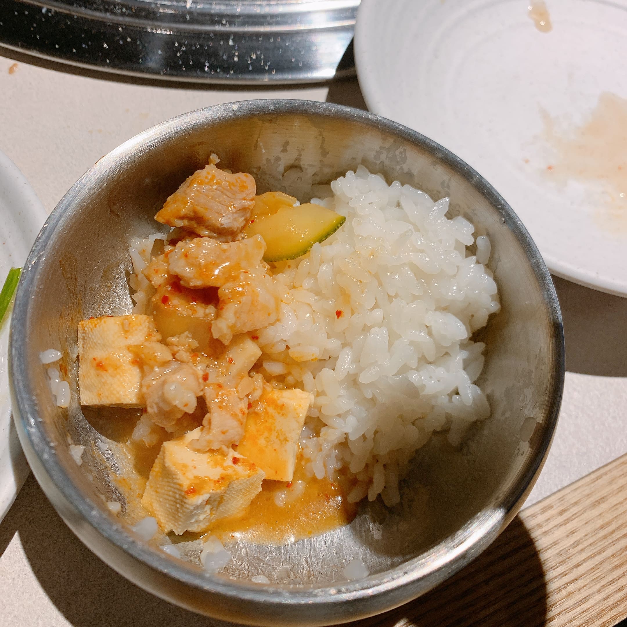 진갑산 된장찌개 밥에 비벼서 먹기