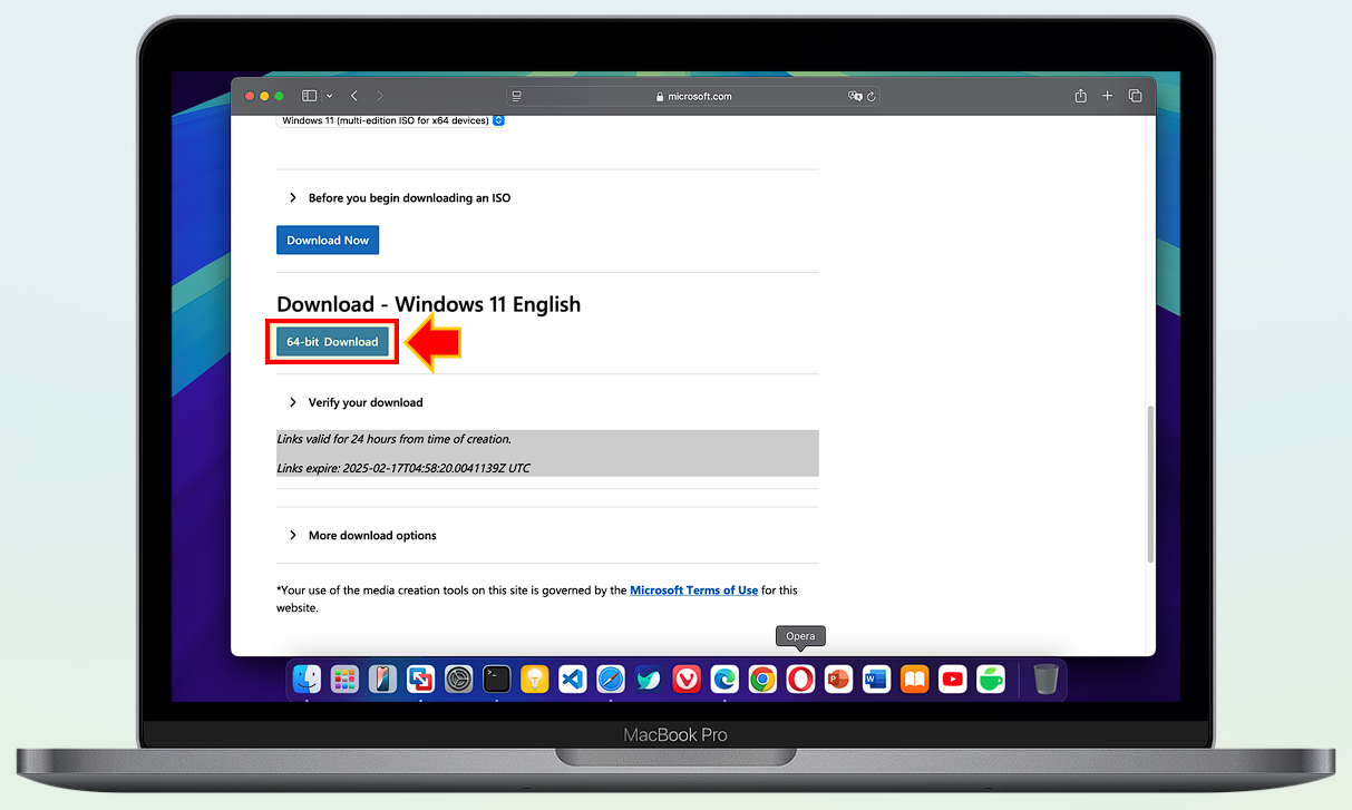 windows 11, 64-bit download 선택.