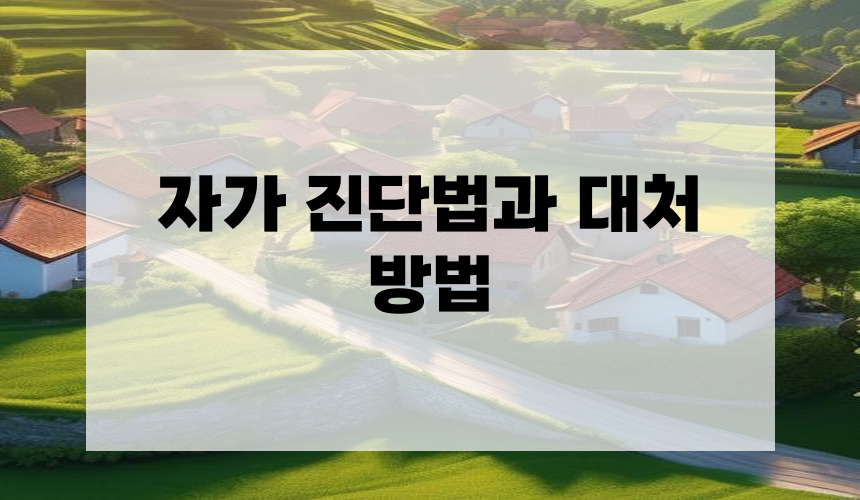 3. 자가 진단법과 대처 방법