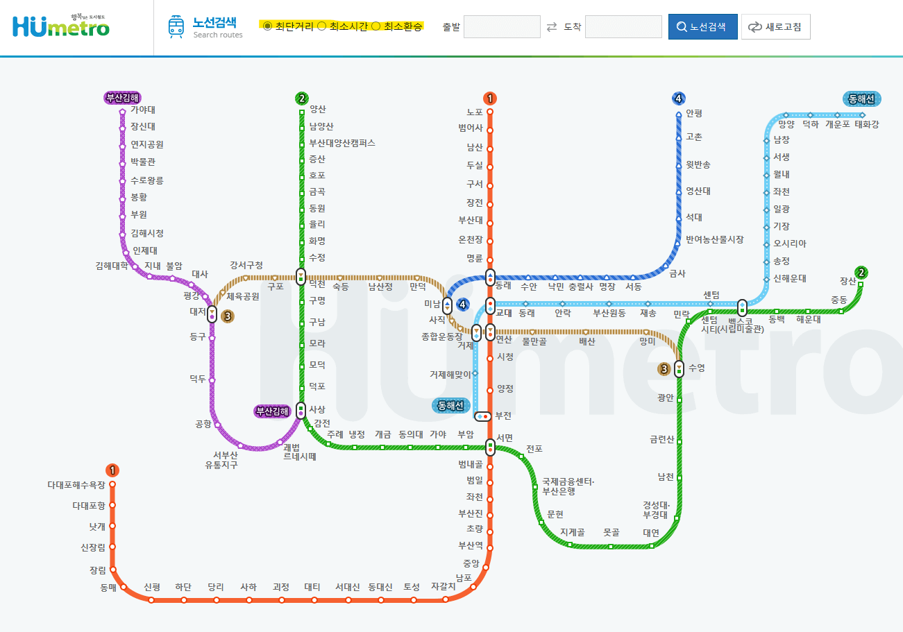 부산지하철 사이버스테이션