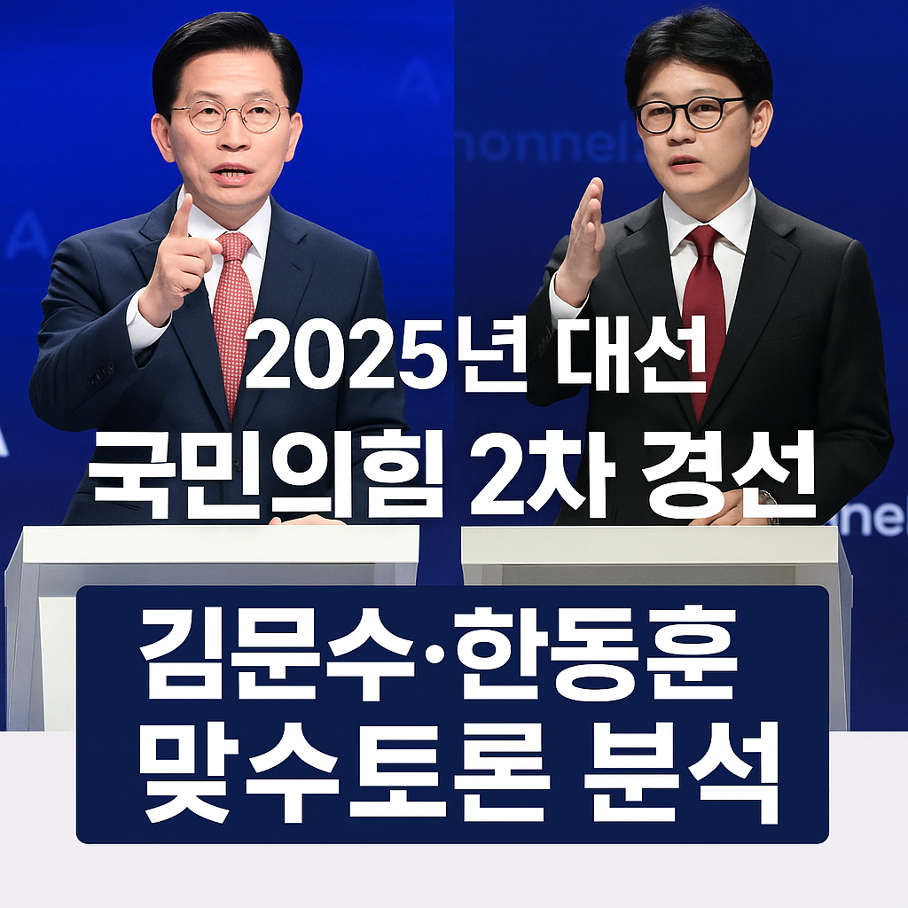 국민의힘 2차 경선, 김문수·한동훈 토론 핵심 쟁점