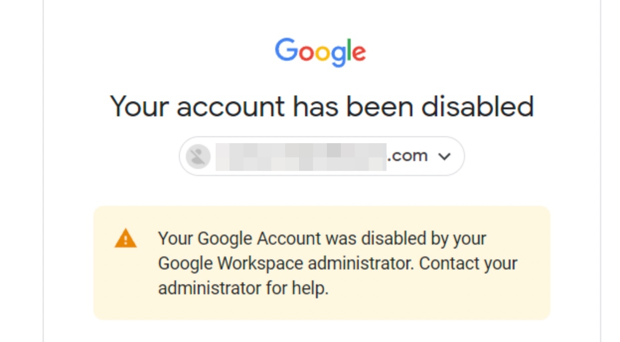 Your account has been disabled