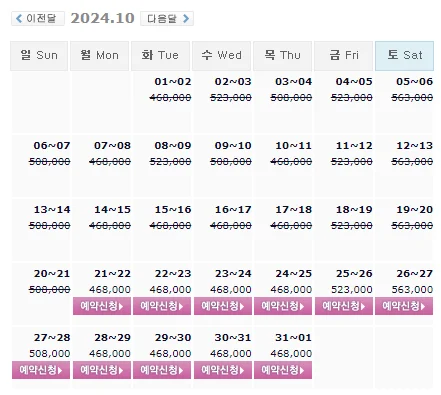 킹즈락cc 1박 2일 골프 패키지 가격 및 날씨 (10월 21일)