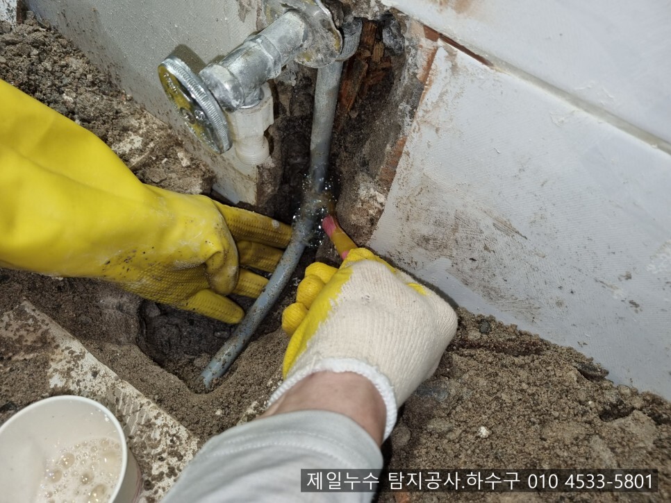  상주누수 제일누수 탐지공사.하수구 상주시 남성동 모 상가주택 누수현장