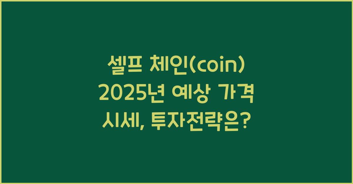 셀프 체인(coin) 2025년 예상 가격 시세