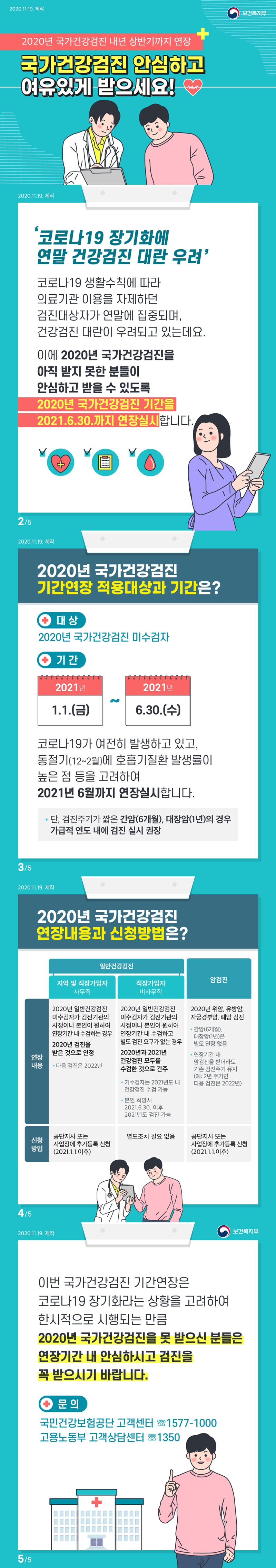  내년 상반기까지 연장된 국가건강검진! 안심하고 여유있게 받으세요!