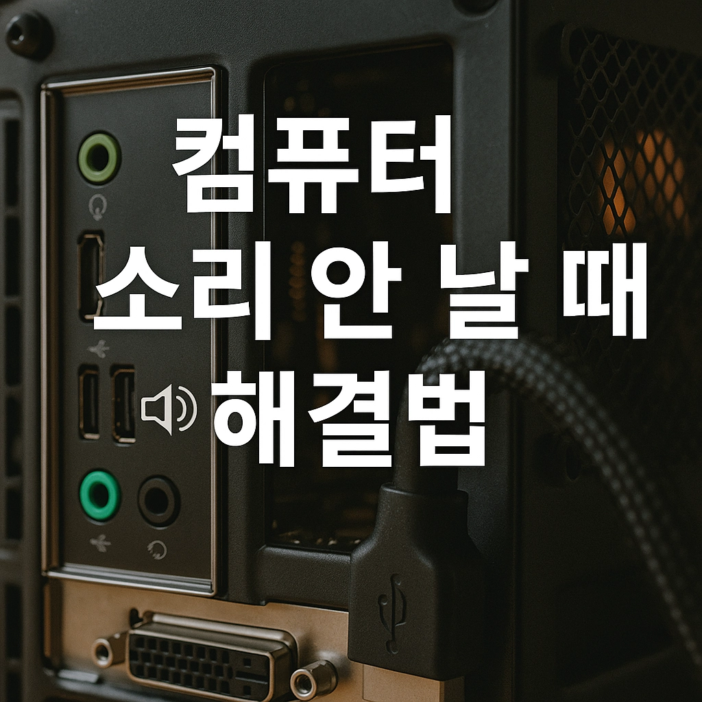컴퓨터에서 소리가 안 날 때 완벽 해결하는 2025년 최신 가이드