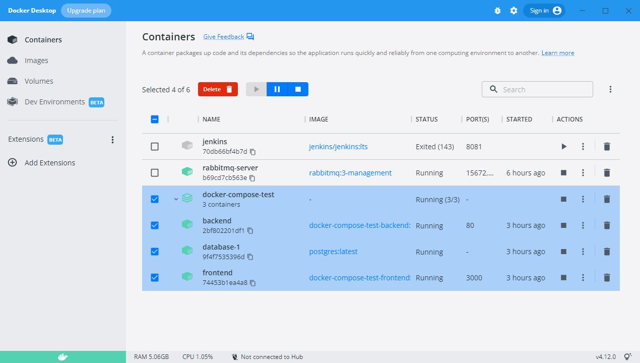 Docker Compose 컨테이너 확인