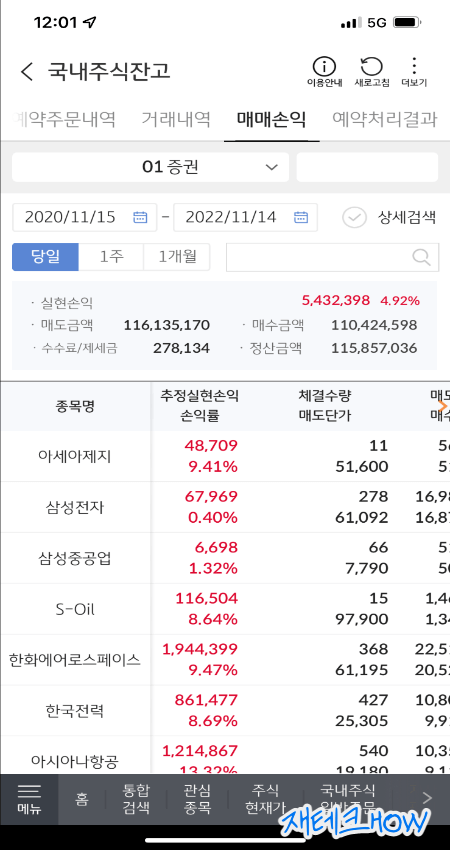 KB증권 기간 수익률