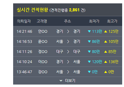 이사몰 실시간 가격 확인