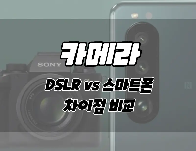 DSLR 카메라 vs 스마트폰 카메라. 차이점 비교. 뭐가 좋을까?