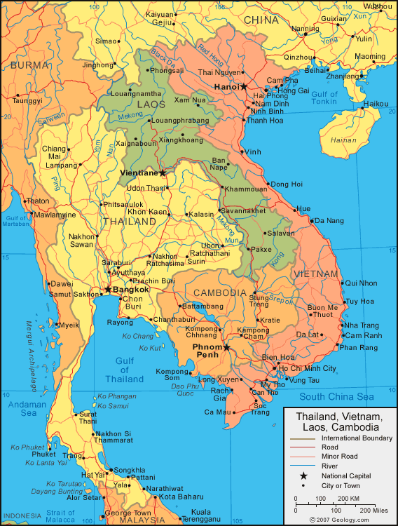 태국 일반 지도