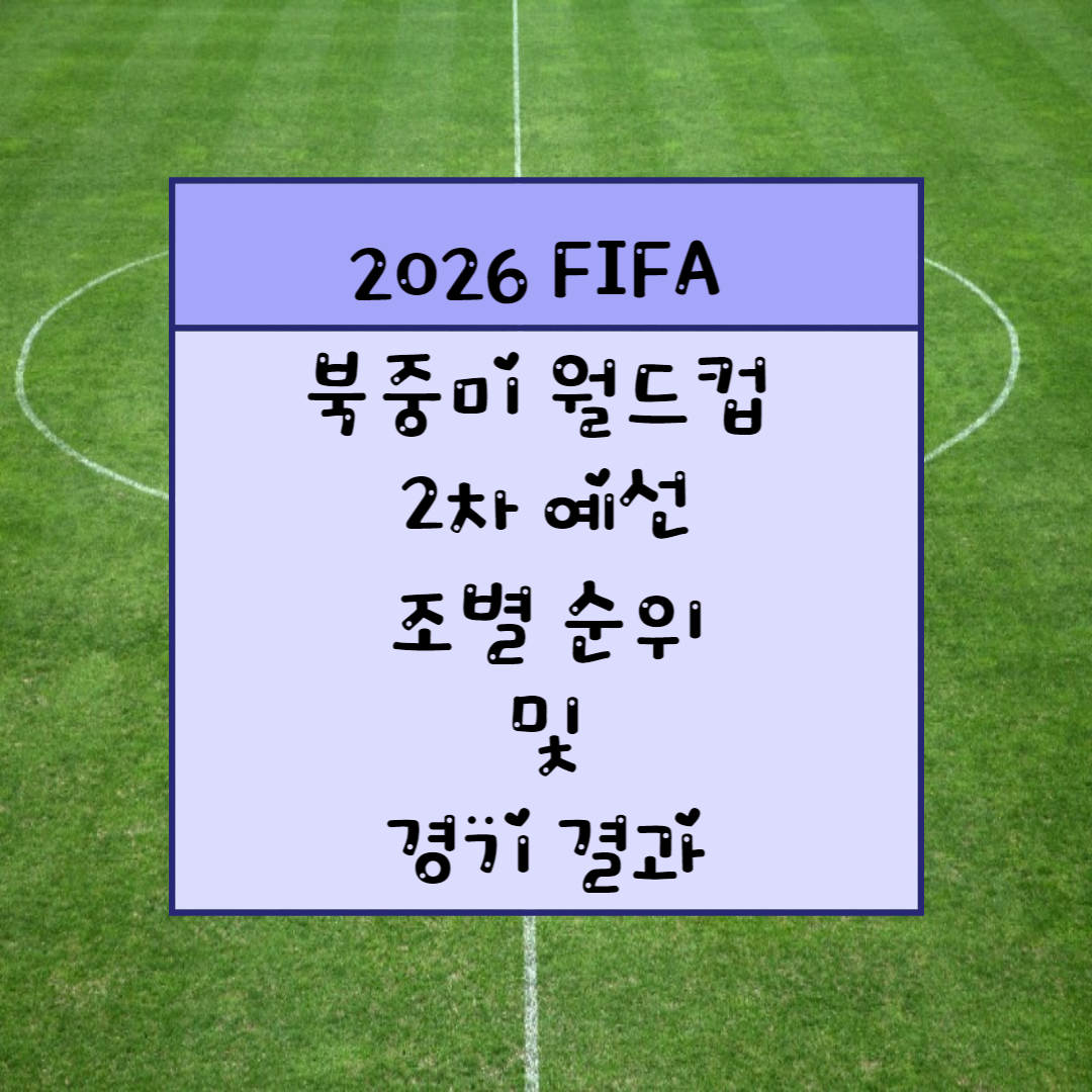  2026 북중미 월드컵 2차예선 조별 순위 및 경기 결과