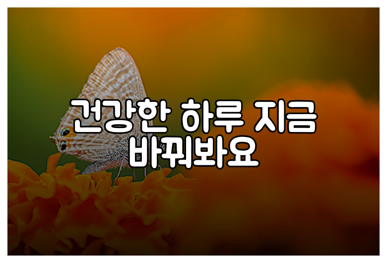 건강한 하루 지금 바꿔봐요