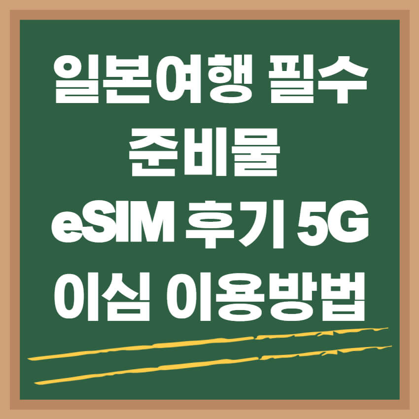 일본여행 필수 준비물 eSIM 후기 5G 이심 이용방법