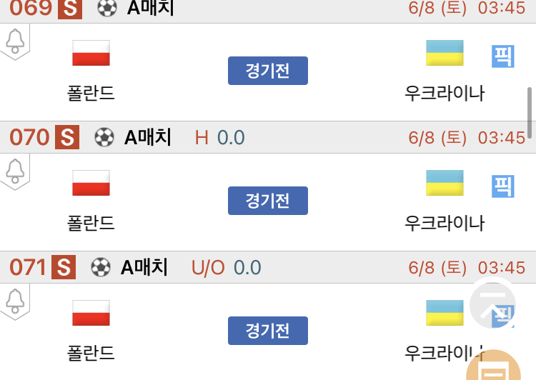 [진짜총판] 6월8일 폴란드 VS 우크라이나 축구분석