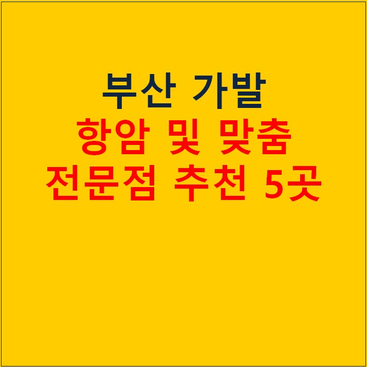 부산 항암 맞춤 가발 전문점 5곳 추천 (남자 여자) 정보