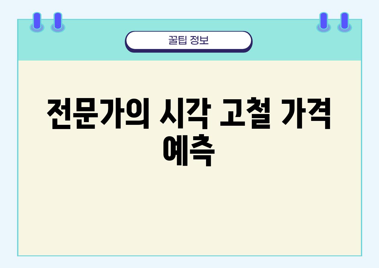 전문가의 시각 고철 가격 예측