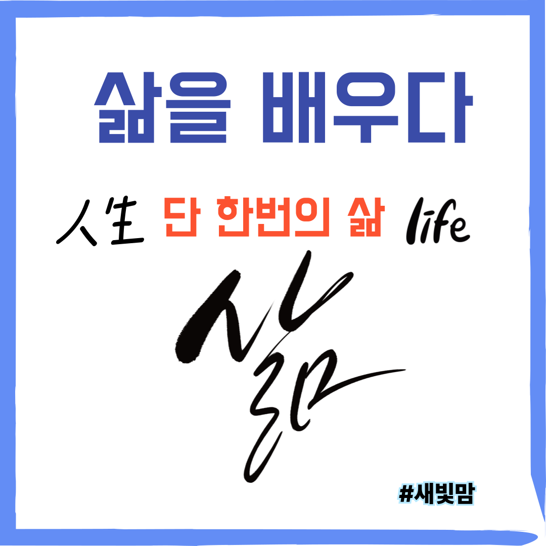 삶을 배우다-단 한번의 삶