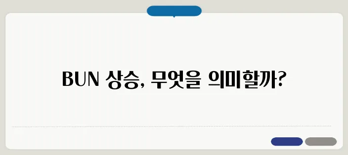 BUN 수치가 상승하면 신장 질환의 경고신호일까 궁금합니다.