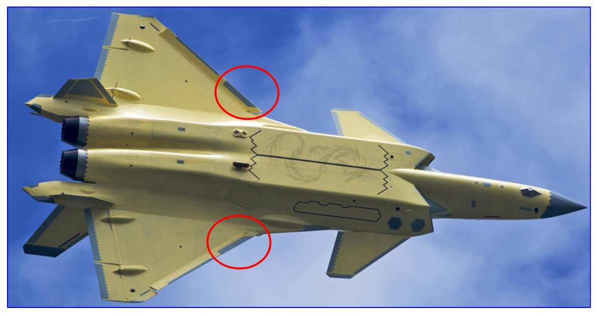 J-20의 ILS나 HF 안테나로 예측되는 부분