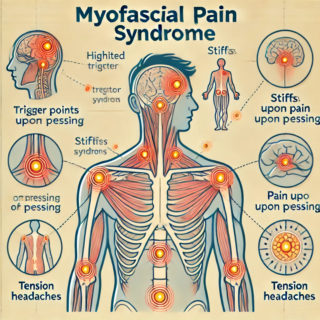 어깨가 자주 뻐근하고 결리는 이유와 해결 방법 - 2. 근막 통증 증후군 (Myofascial Pain Syndrome)