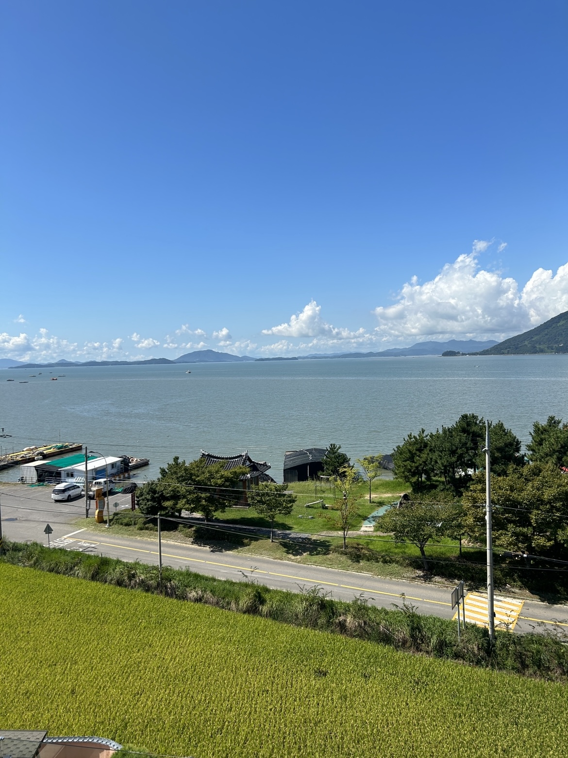 카페와온에서 바라본 와온해변