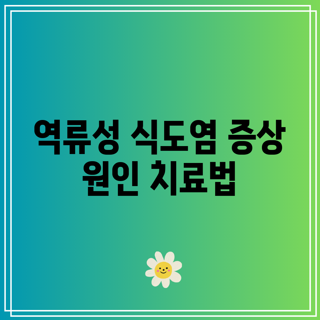 역류성 식도염 증상 원인 치료법