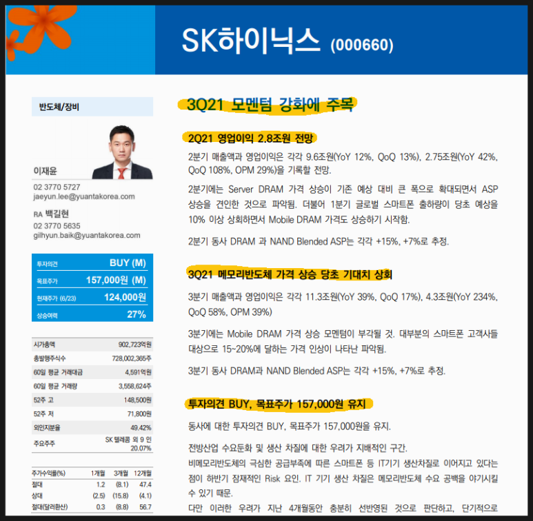 SK하이닉스 반도체 주가 전망 11