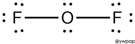 Lewis structure of OF2 oxygen difluoride