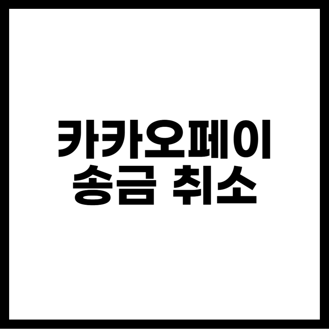 카카오페이 송금 취소