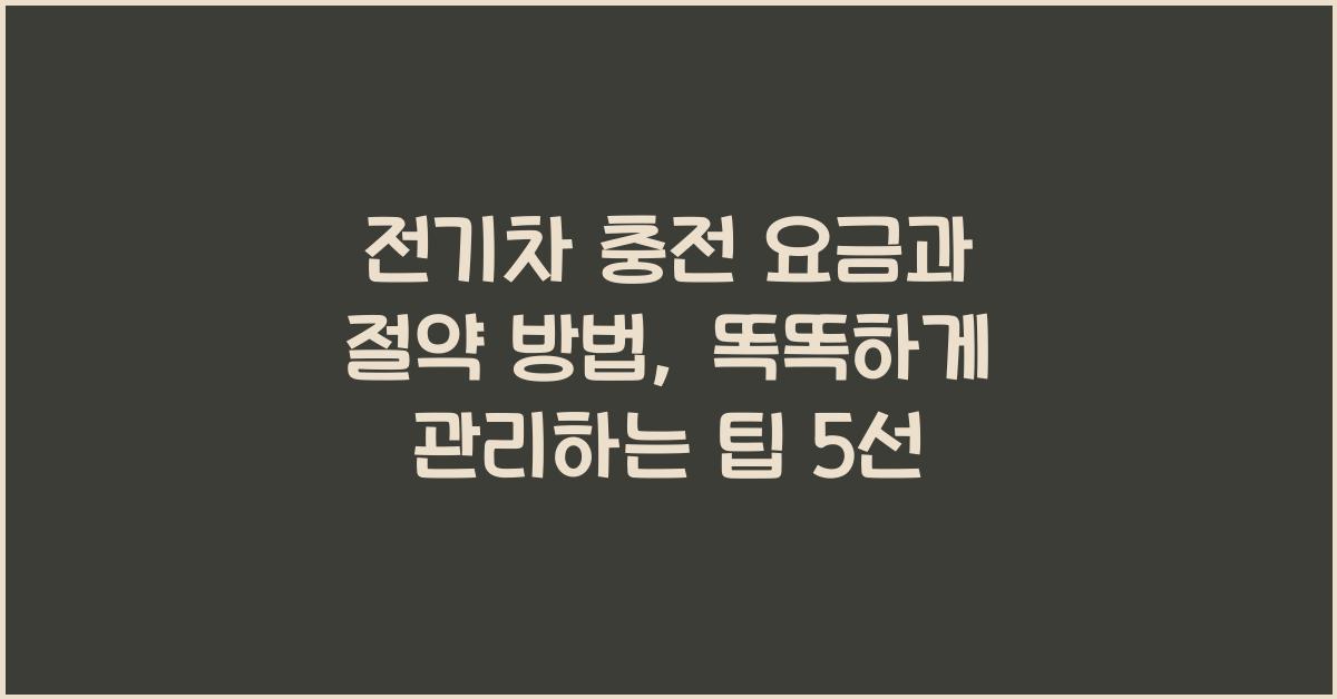 전기차 충전 요금과 절약 방법