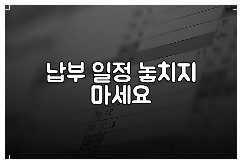 납부 일정 놓치지 마세요