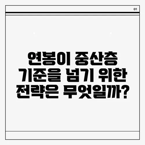 연봉이 중산층 기준을 넘기 위한 전략은 무엇일까?