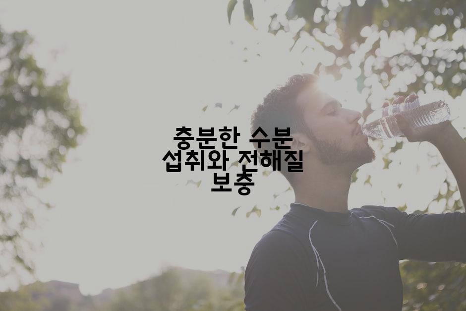 충분한 수분 섭취와 전해질 보충