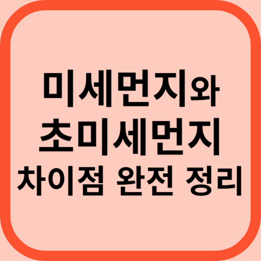 미세먼지와 초미세먼지 차이점 완전 정리