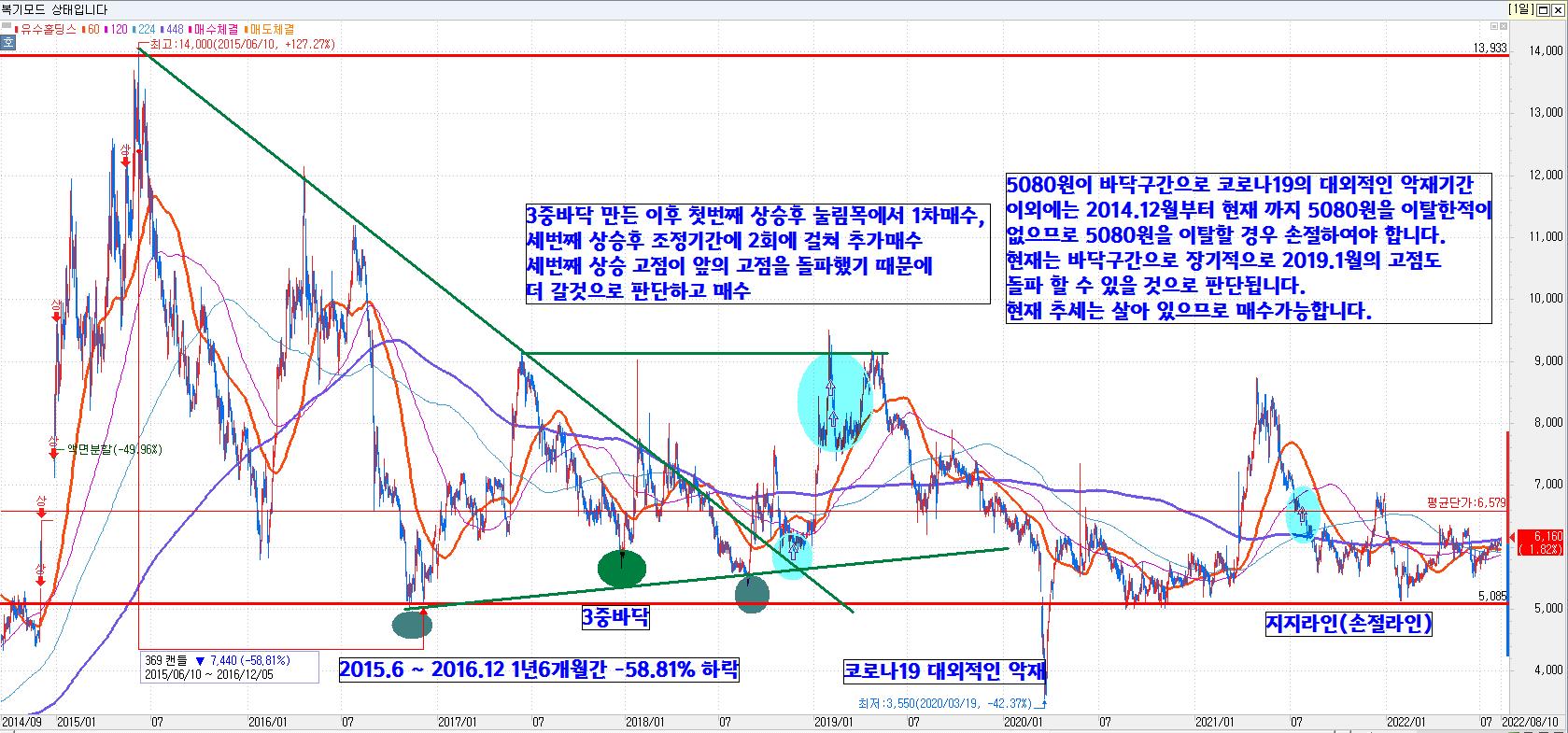  유수홀딩스 주가전망 및 대응전략, 매매복기