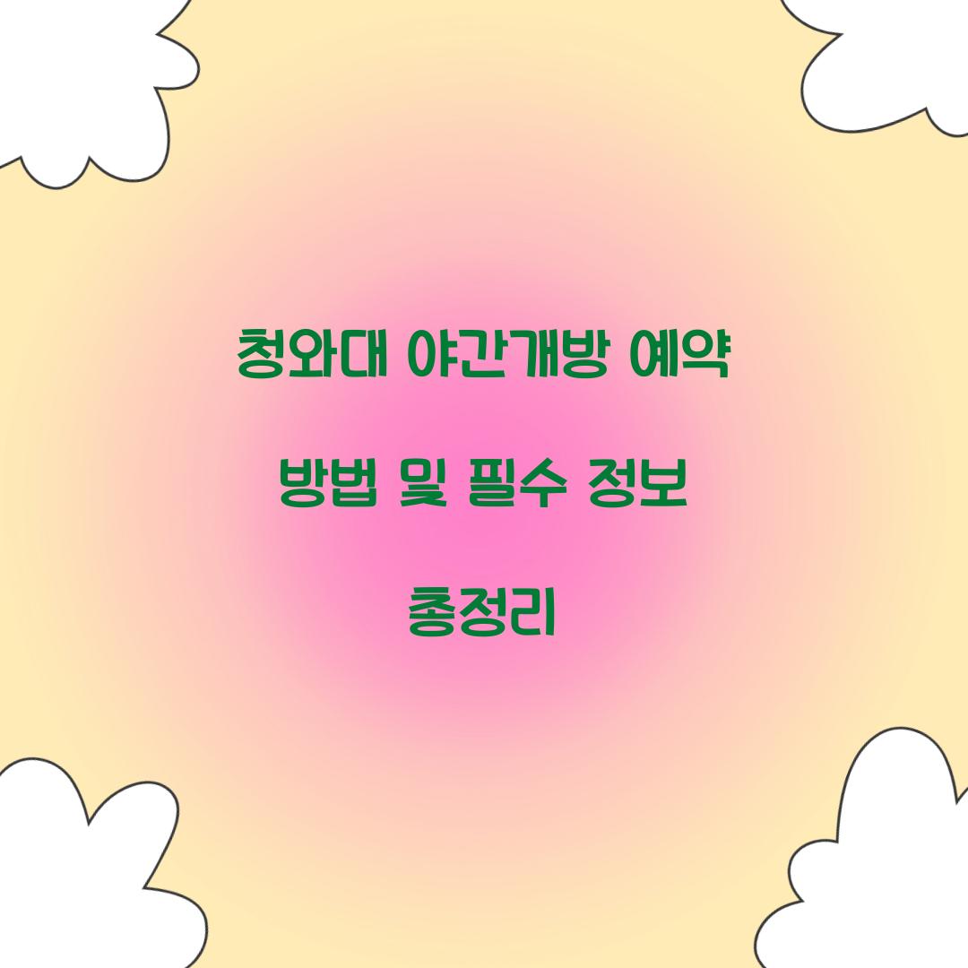 청와대 야간개방 예약