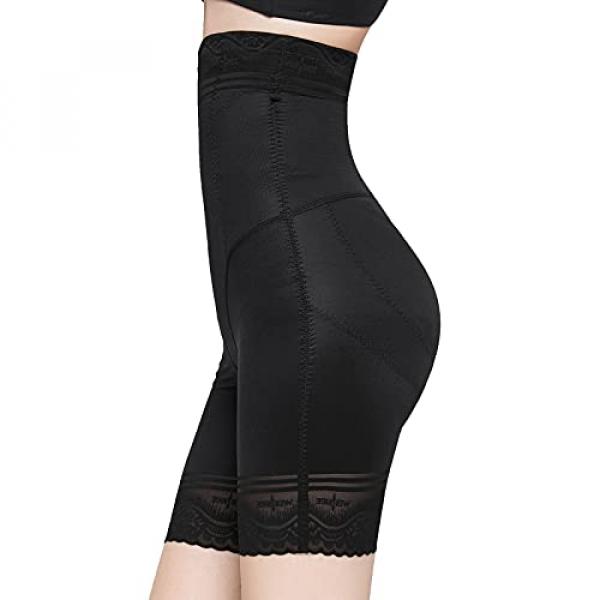 MERRIGE Womens Shapewear Tummy Control Lace High-Waist Panty Mid-Thigh Body Shaper Bodysuit-Black-3X