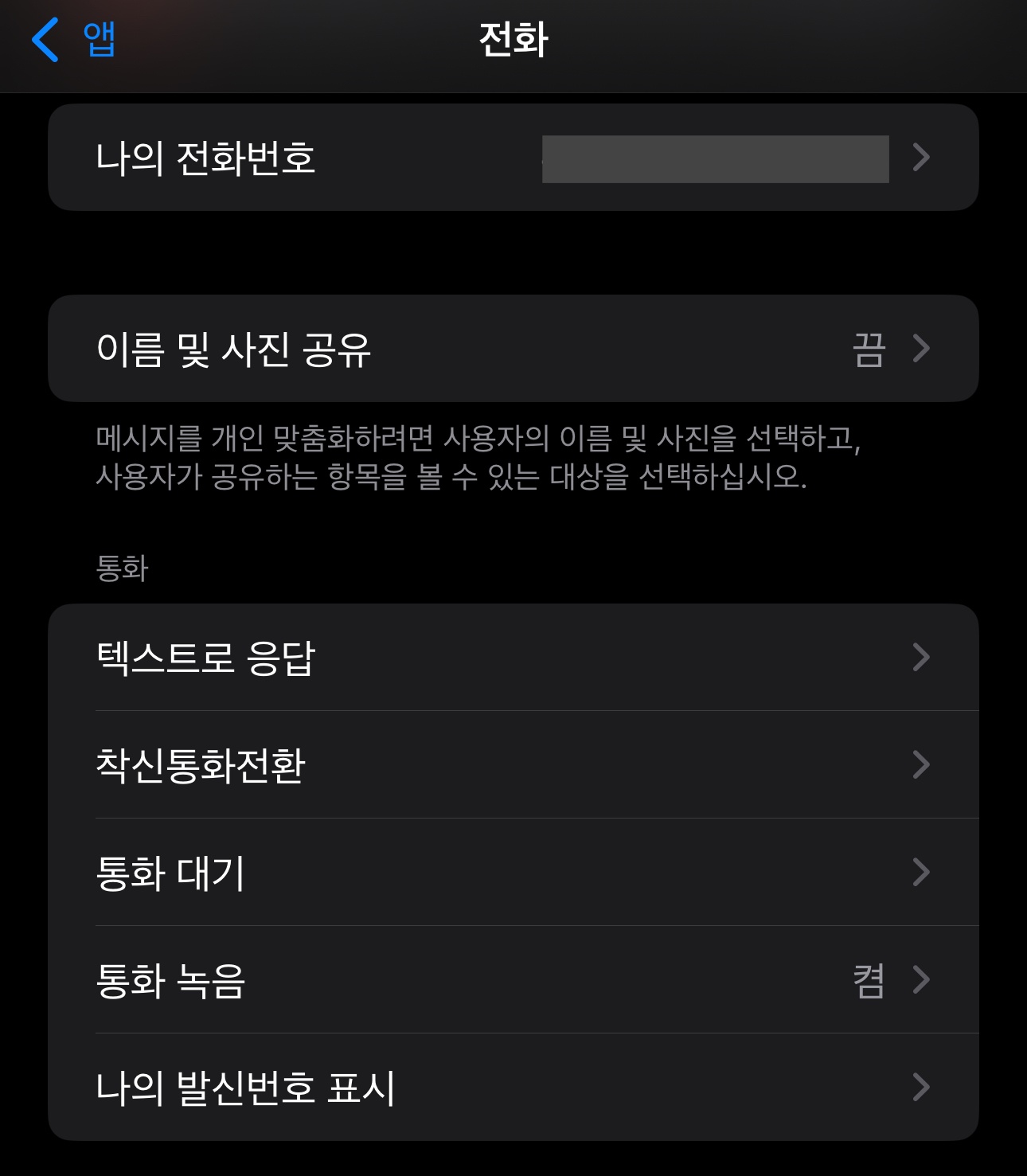 iOS 18.1 통화 녹음 메뉴