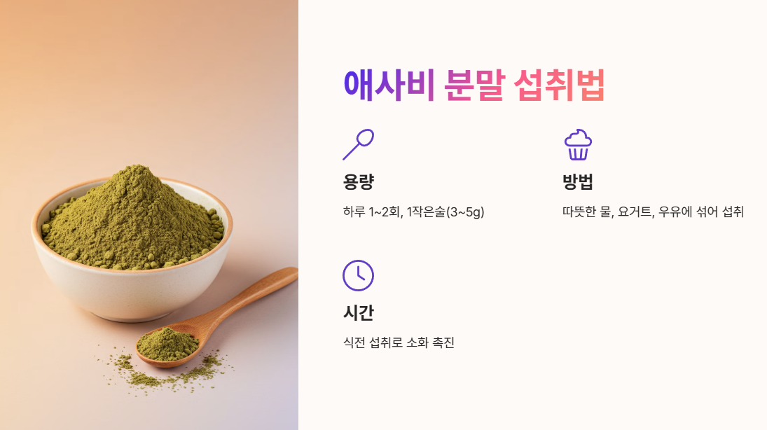 분말 형태로 섭취하는 방법