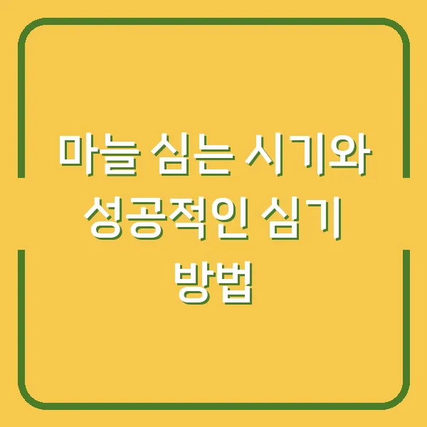 마늘 심는 시기와 성공적인 심기 방법